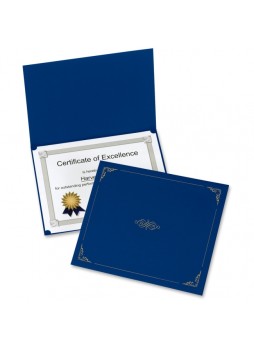 Certificate holder, Letter - 8.50" Width x 11" Sheet Size - Linen - Dark Blue - Recycled - 5 / Pack - oxf29900235bgd